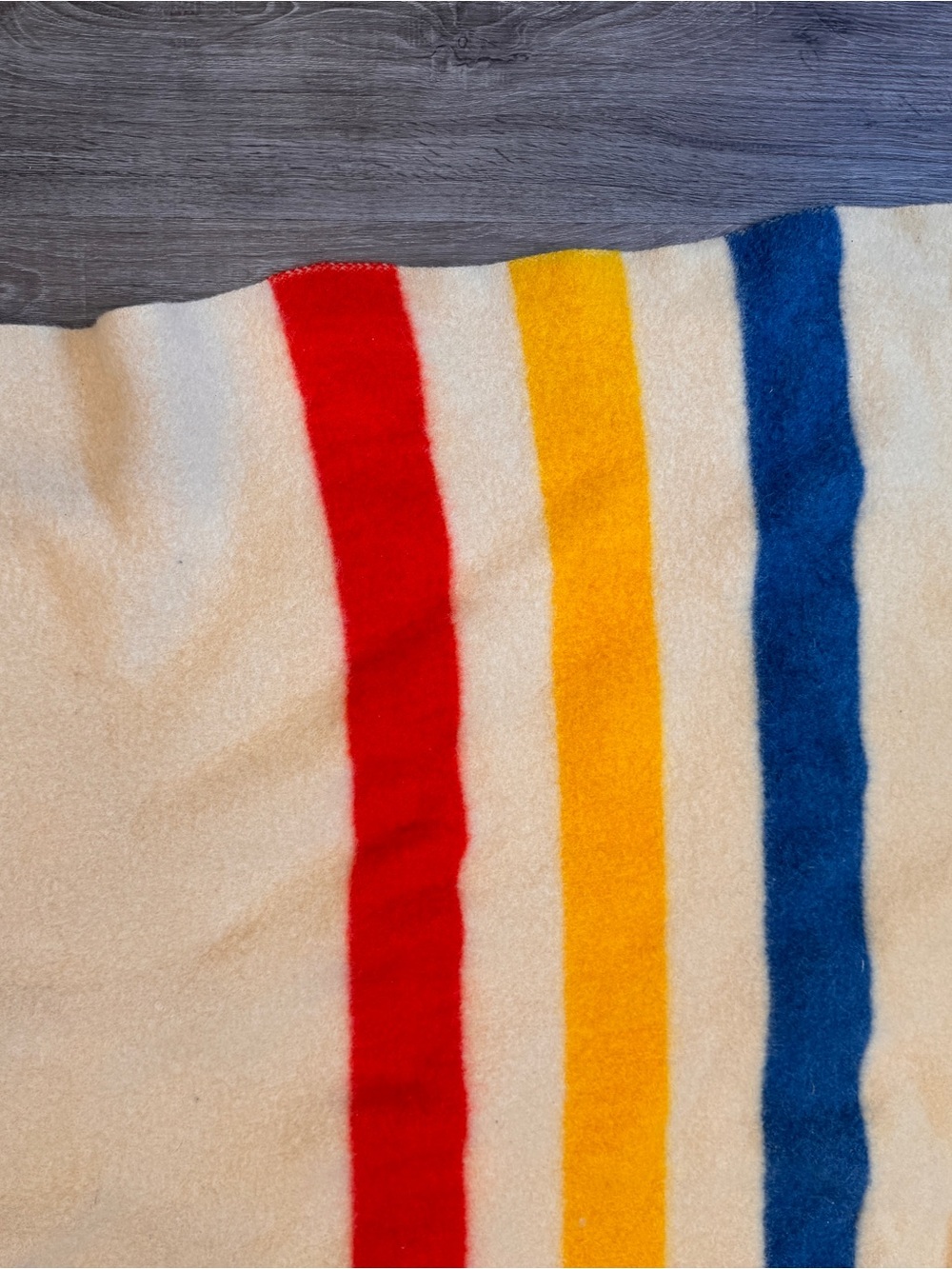 Vintage Orrlaskan Orr Felt Blanket Co 100% Wool 3 Stripe Blanket Throw USA 72x54 - Picture 6 of 6